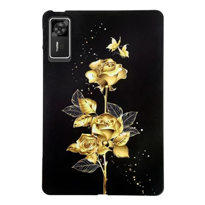 For Lenovo Legion Y700 Gen 4 TPU Case Pattern Printing Slim Tablet Protective Cover - Golden Butterfly Rose