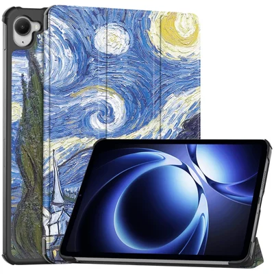 For Xiaomi Pad Mini / Redmi K Pad Case Pattern Print Leather Stand Tablet Cover - Starry Sky