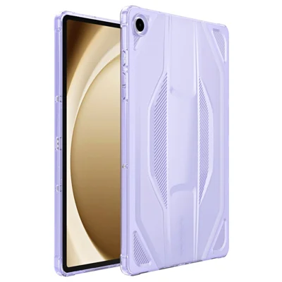 For Samsung Galaxy Tab A9 Case Anti Drop Clear TPU Tablet Cover - Transparent Purple
