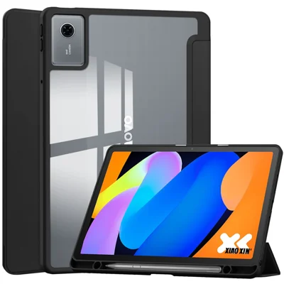 Fodral till Lenovo Tab K11 Gen 2 / Idea Tab / Xiaoxin Pad 11 2025, klart akrylskinn, stöd för automatisk viloläge/väckning – Svart