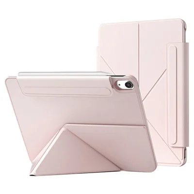 For iPad mini (2024) / (2021) Case Double-Sided Magnetic Closure Leather Smart Tablet Cover - Pink