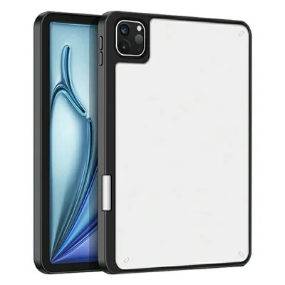 For iPad Pro 13 (2025) / 13 (2024) Case Acrylic + PC Matte Tablet Cover with Pencil Holder - Black