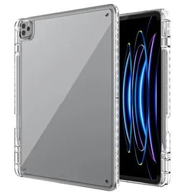 Tablet Case For iPad Air 13 (2026) / (2025) / (2024) / Pro 12.9 (2022) / (2021) / (2020) / (2018) , Corner Protection Clear Acrylic + TPU Cover