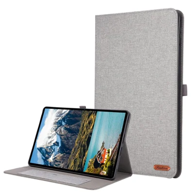 For Infinix Xpad GT Case with Stand Card Holder Cloth Texture Leather Tablet Cover - Grey