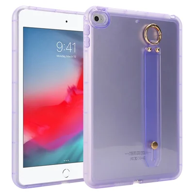 Tablet Case For iPad mini (2019) 7.9 inch  /  mini 4  /  mini 3  /  Mini 2  /  Mini Shockproof TPU Cover with Wristband - Purple