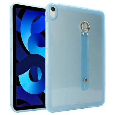 Tablet Case For iPad Air 11 (2026) / (2025) / (2024) / Air (2022) / (2020)  /  Pro 11-inch (2018) Shockproof TPU Cover with Wristband - Blue