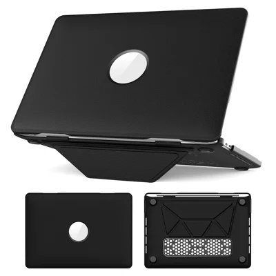 Laptop Case for MacBook Pro 13 inch (2020) / (2019) / (2018) / (2017) / (2016) / A1706 / A1708 / A1989 / A2159 / A2338 / A2289 / A2251 Notebook Kickstand Cover - Black