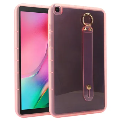 For Samsung Galaxy Tab A 8.0 (2019) SM-T290 (Wi-Fi) / SM-T295 (LTE) Case Shockproof TPU Tablet Cover with Wristband - Pink