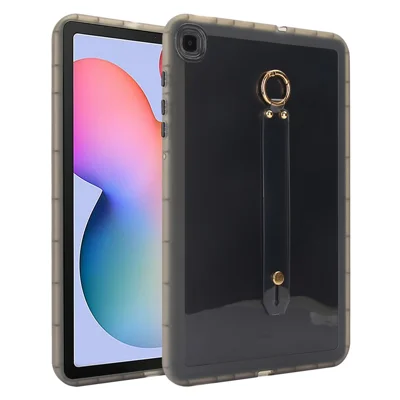 Tablet Case For Samsung Galaxy Tab S6 Lite (2024) / (2022) / (2020) Shockproof TPU Cover with Wristband - Black