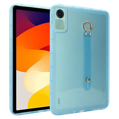 For Xiaomi Redmi Pad SE Case Shockproof TPU Tablet Cover with Wristband - Blue