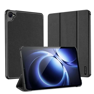 DUX DUCIS For Xiaomi Pad Mini / Redmi K Pad Case  Domo Series Tri-fold Stand PU Leather Protective Tablet Cover - Black