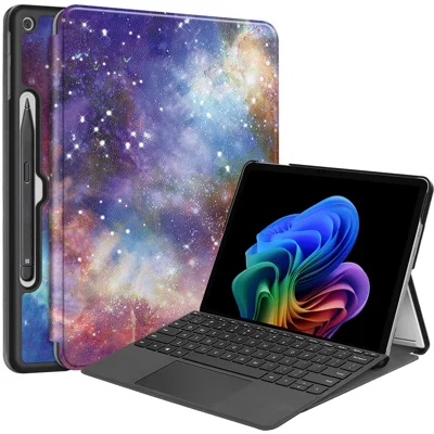 For Microsoft Surface Pro 12inch Case PU Leather Pattern Printing Stand Folio Tablet Cover - Galaxy