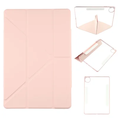 Til Huawei MatePad Pro 12,2 (2024) Taske Magnetisk Dobbeltlås PU TPU Akryl Origami Ståtabeltækte - Pink