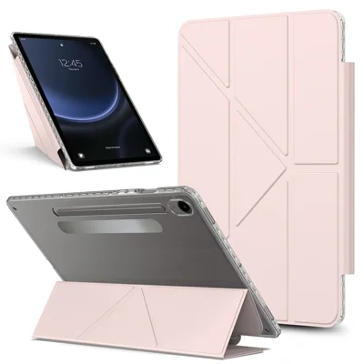 Tablet Case For Samsung Galaxy Tab S10 Lite / S10 FE / S9 FE / S9 Stand Magnetic Detachable PU Leather Cover with Auto Wake / Sleep - Pink