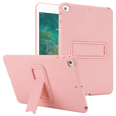 For iPad mini (2019) 7.9 inch / mini 4 Case TPU + PC Skin-Friendly Kickstand Tablet Cover - Pink