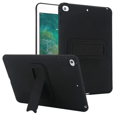 For iPad mini (2019) 7.9 inch / mini 4 Case TPU + PC Skin-Friendly Kickstand Tablet Cover - Black