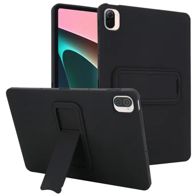 For Xiaomi Pad 5 Pro / Pad 5 Case TPU + PC Skin-Friendly Kickstand Tablet Cover - Black