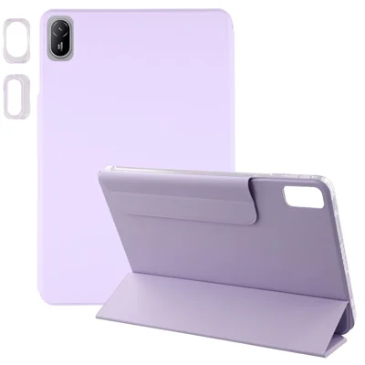 Tablet Case For Huawei MatePad SE 11 / MatePad 11 (2023) / (2021) Folding Stand Magnetic Leather Cover with Lens Frames - Purple