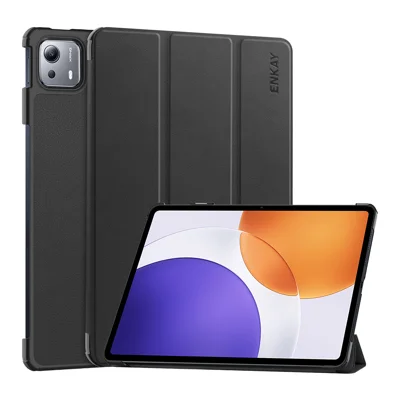 ENKAY HAT PRINCE For Xiaomi Pad 7S Pro 12.5 Trifold Stand Cover   PU Leather+PC Tablet Case with Auto Wake/Sleep - Black