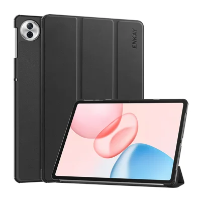 ENKAY HAT PRINCE For Honor Pad 10 Trifold Stand Cover   PU Leather+PC Tablet Case with Auto Wake/Sleep - Black