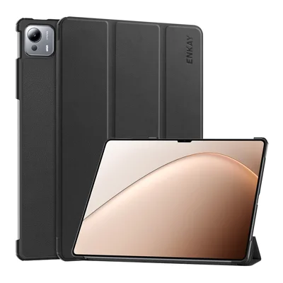 ENKAY HAT PRINCE For Xiaomi Pad 7 Ultra Trifold Stand Cover   PU Leather+PC Tablet Case with Auto Wake/Sleep - Black