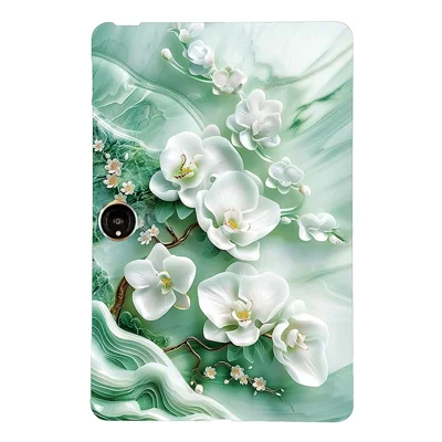 For OnePlus Pad 2 Case Pattern Printing Slim Soft TPU Tablet Cover - Jade Flower
