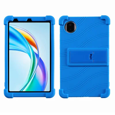 For Honor Pad X7 Case Adjustable Kickstand Silicone Tablet Protective Cover - Dark Blue