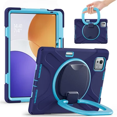 For Xiaomi Pad 9 Pro / Pad 7S Pro 12.5  /  6S Pro 12.4 Case Kickstand TPU + PC + Silicone Tablet Cover - Navy Blue