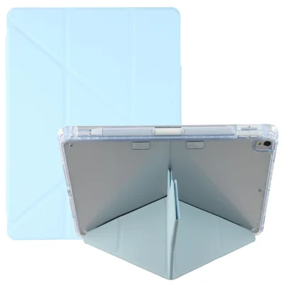 Stand Case for iPad 10.2 (2021) / (2020) / (2019) / iPad Air 10.5 inch (2019) / Pro 10.5-inch (2017) PU Leather Clear Acrylic Tablet Cover - Baby Blue