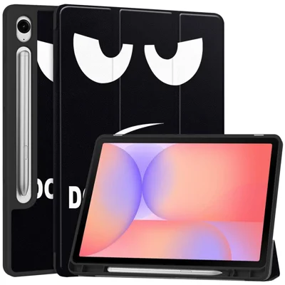 For Samsung Galaxy Tab S10 Lite Tablet Case Pattern Printing Tri-Fold Stand Leather + TPU Cover with Pen Holder - Don't Touch Me