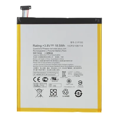 For Asus ZenPad 10 Z300C 3.80V 4750mAh Li-Polymer Battery Replacement Part (Encode: C11P1502) (without Logo)