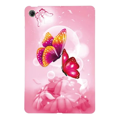 For Lenovo Tab K9 Case Pattern Printing Slim Soft TPU Tablet Cover - Pink Butterfly