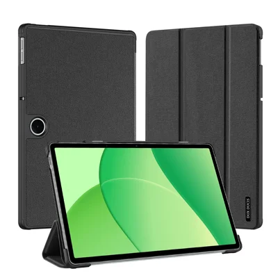DUX DUCIS For OnePlus Pad Lite / Oppo Pad SE Case  Domo Series Tri-fold Stand PU Leather Tablet Cover - Black