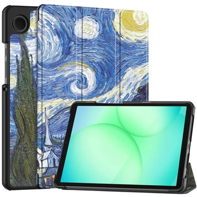 For Samsung Galaxy Tab A11 / A9 Case Pattern Print Leather Stand Tablet Cover - Starry Sky