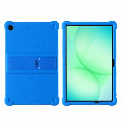 For Samsung Galaxy Tab A11+ Case Adjustable Kickstand Silicone Tablet Protective Cover - Dark Blue