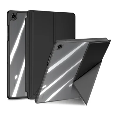 DUX DUCIS For Samsung Galaxy Tab A9+ / Galaxy Tab A11+ Case  Magi Series Detachable Origami Stand Leather+PC+TPU Clear Back Cover - Black