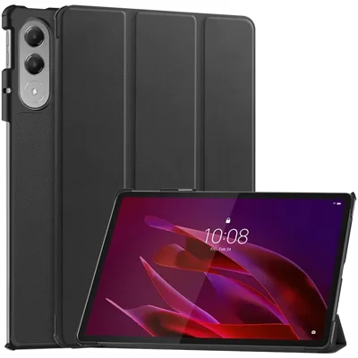 Fodral till Lenovo Yoga Tab 11,1 tum, läder, ställfodral, skärmskydd - Svart