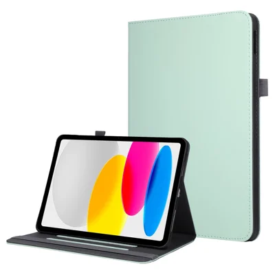 Tablet Case For iPad Air 11 (2026) / (2025) / (2024) / Air (2022) / (2020)  /  Pro 11 (2022)  /  (2020)  /  (2018) Leather Cover with Handheld Wristband - Green