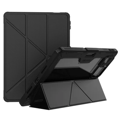 NILLKIN Bumper Leather Case Pro voor Xiaomi Pad 8 / 8 Pro Slide Camera Deksel Origami Stand Tablet Cover Automatisch Inschakelen / Uitschakelen