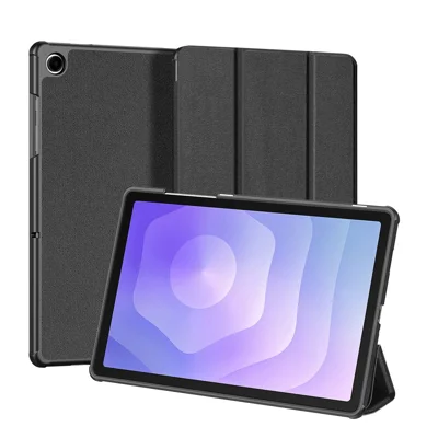 DUX DUCIS Domo Série pour Samsung Galaxy Tab A11+ Étui Tri-Fold Support en Cuir Réveil / Veille Automatique - Noir