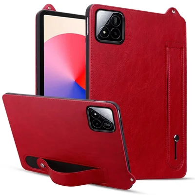 Per Xiaomi Pad 7 Pro / 8 Pro Custodia Cinturino da Polso Supporto Custodia in Pelle per Tablet - Rosso