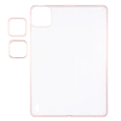 Für Xiaomi Pad 7S Pro 12.5 / 6S Pro 12.4 Hülle TPU + Acryl Klare Tablet-Rückabdeckung mit Linseneinfassungen - Pink