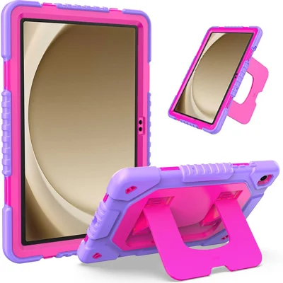 Funda con soporte para tablet Samsung Galaxy Tab A11+ / A9+, carcasa de silicona y policarbonato - Rosa fucsia