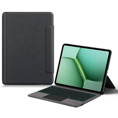 For vivo Pad5e Leather Case + Touchpad Bluetooth-Compatible Keyboard (without Backlit)