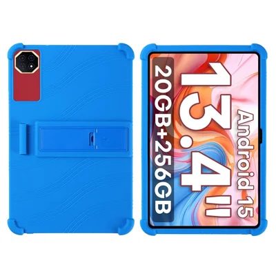 Capa de Tablet para Doogee Tab G6 Max / Teclast T65 Plus / T65 Capa Protetora de Silicone com Suporte Ajustável - Azul Escuro