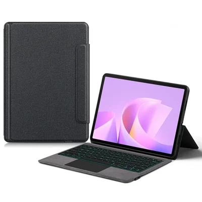 Für Huawei MatePad 11.5 S (2025) Ledertasche + Bluetooth-kompatibler Tastatur mit Touchpad und Hintergrundbeleuchtung