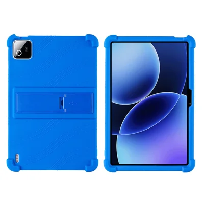 Voor Xiaomi Pad 8 / 8 Pro hoesje Verstelbare standaard Siliconen tablet beschermhoes - Donkerblauw