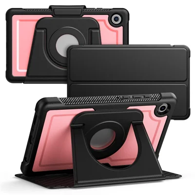For Samsung Galaxy Tab A11 / A9 Tablet Case Detachable PC + TPU + PU Leather Flip Cover - Pink