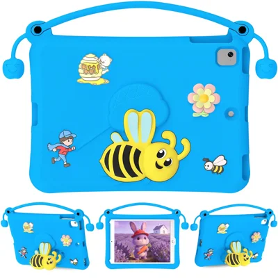 Custodia EVA per iPad 9,7 pollici (2018) / (2017) / Pro 9,7 pollici (2016) / Air 2 / Air (2013) Cover per Tablet con Supporto Stile Ape e Maniglia per il Trasporto - Blu