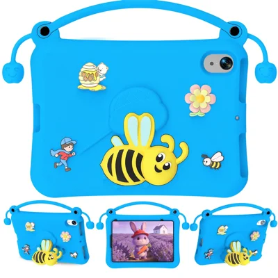 Cover per iPad mini (2024) / (2021) in EVA, Supporto a Forma di Api, con Maniglia per il Trasporto - Blu